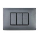 Interruptor triple de 1 vía 10 Amperios-125Volt 60Hz color negro