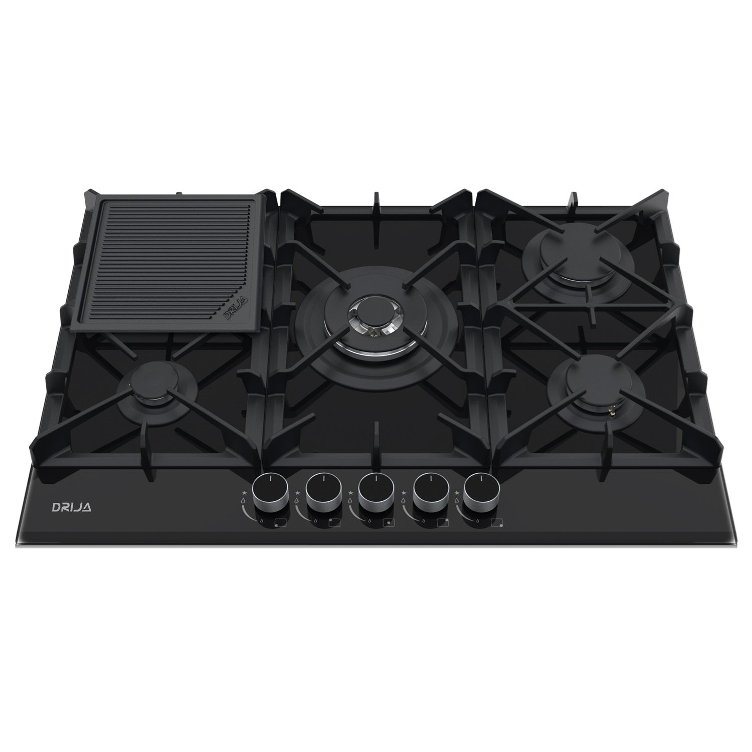 Estufa empotrable a gas Toscana 76 Pro. Color negro.