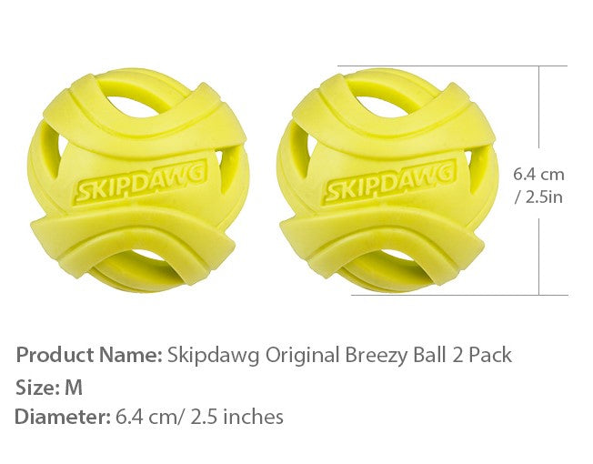 Pelota Breezy amarilla 2 unidades para mascota