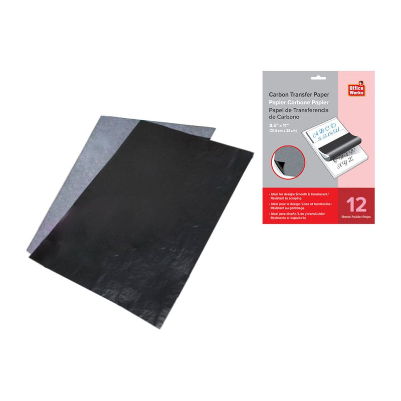 12 piezas de papel carbón 8.5 "x 11"