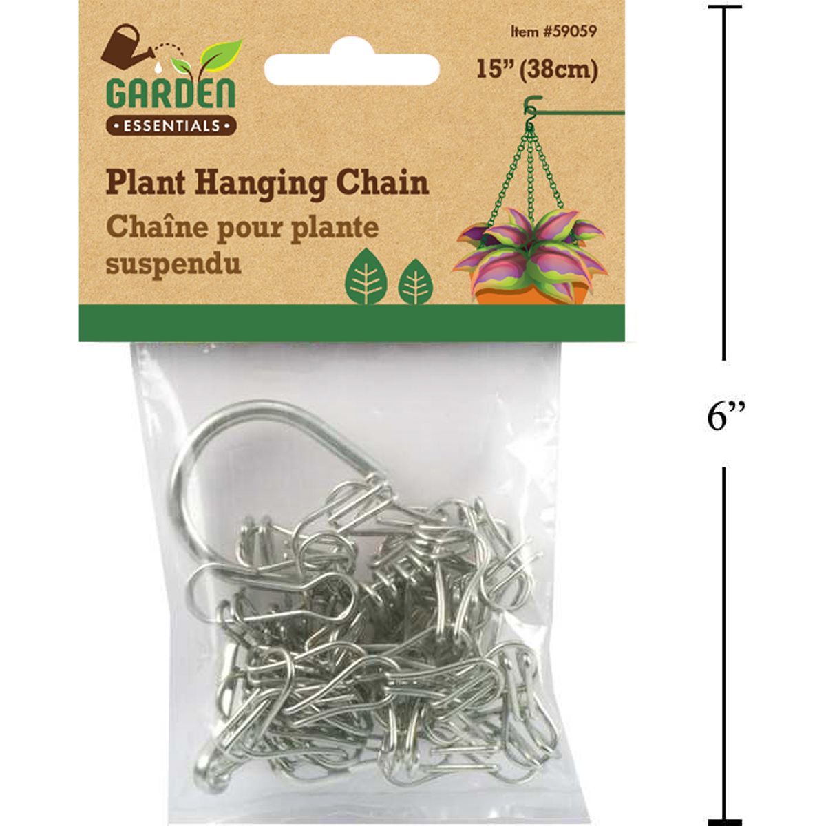 Cadena de cesta macetero colgante de 15 "L