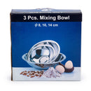 Juego Tazón bowl de mezcla inoxidable de 3 piezas Luciano, caja de color de 3.125 "/ 4" /5.5 "