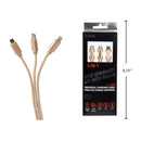 iFocus, cable de carga y sincronización 3 en 1 de 1,2 M, dorado, bandeja cbx +