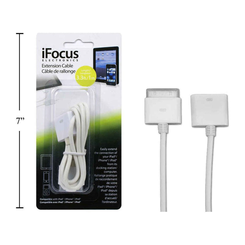 iFocus, cable de extensión de 3.3 pies para iPad / iPhone / iPod, b / c