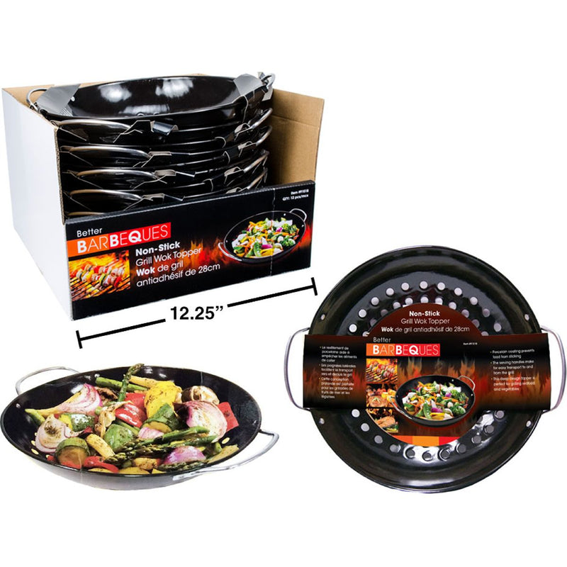 Wok antiadherente BBQ de 11 " revestimiento de porcelana