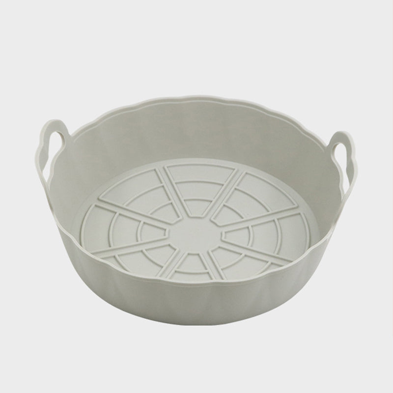Olla de silicona para freidora de aire, 16cm de diámetro, color gris
