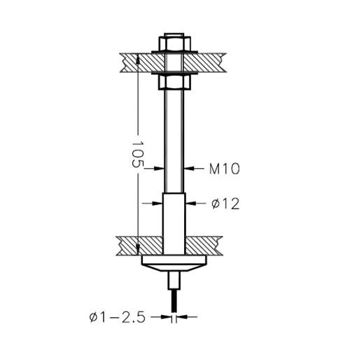 Anclaje de cable para techo.