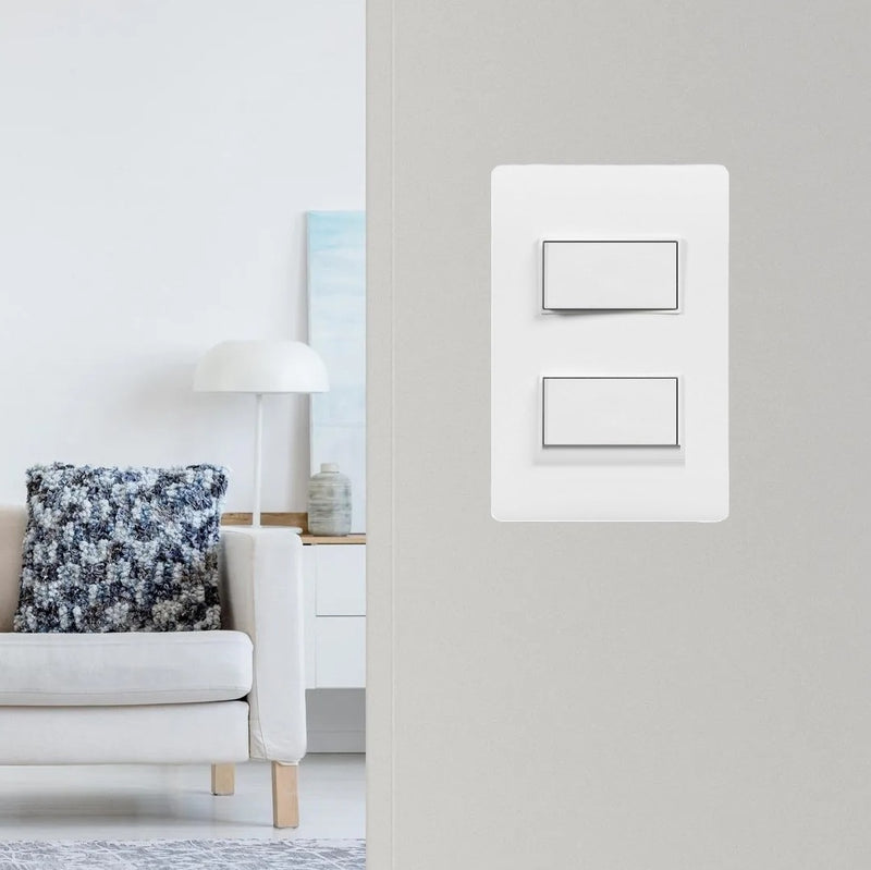 Interruptor doble 10 Amperios-125Volt 60Hz 1 Vía color blanco