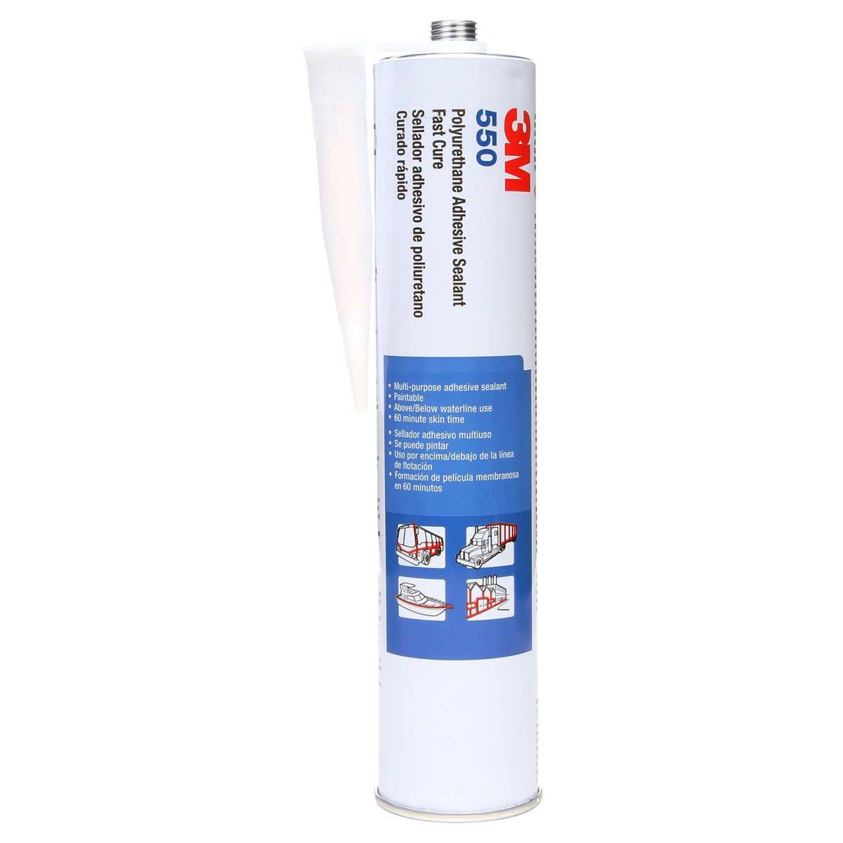 Sellador Adhesivo 3M De Poliuretano 550FC. Color Blanco 310 Ml.