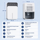 Deshumidificador Eléctrico Multifuncional 1500ml con Temporizador 6/8/10 h, Apagado Automático, Modo Silencioso y Ahorro de Energía – Ideal para Hogar y Dormitorio