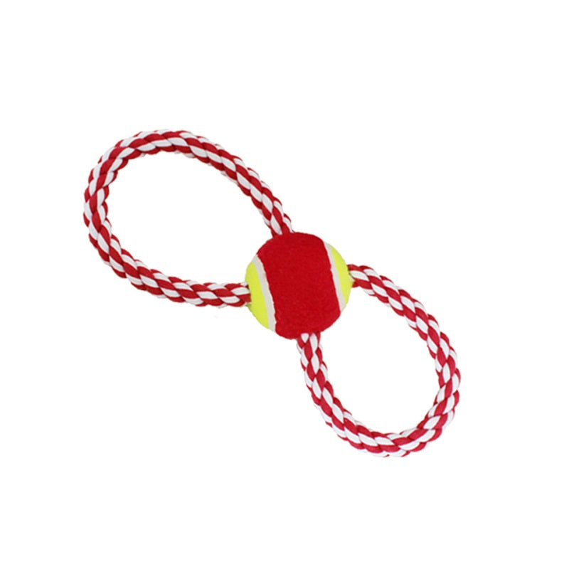Juguete para Perro pelota de tennis con cuerda masticable. Colores Surtidos