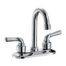 Grifo Mezclador 4" para Lavamanos con Manerales Tipo Palanca. Pluma Llave Cromada brillante.