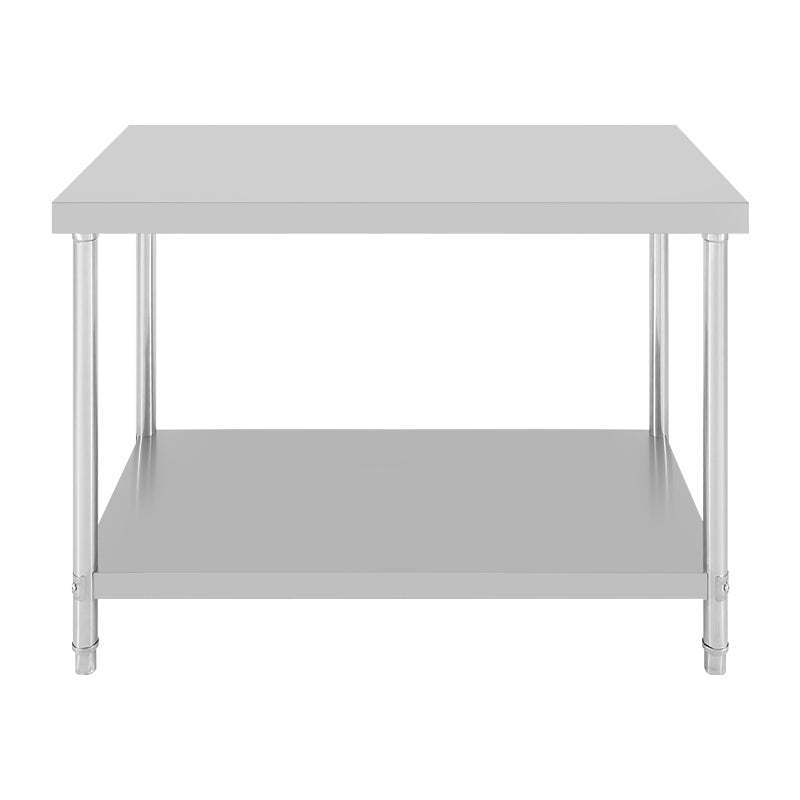 MESA DE TRABAJO INOXIDABLE DE 100 CM X 60 CM X H85 CM. CALIBRE 0.8 MM GRUESO CON MDF Y COSTILLA DE R