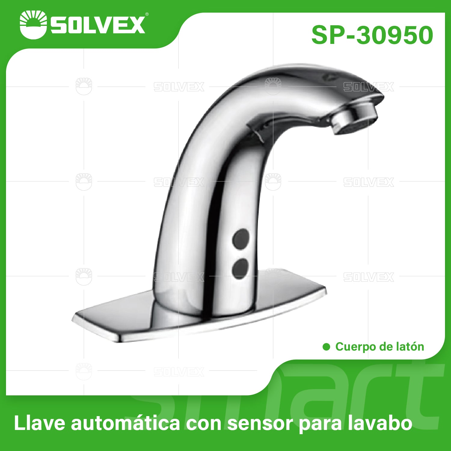 Grifo Automático con Sensor para Lavamanos. Pluma Llave Monomando de Latón con Acabado Cromado. Funciona con Baterías o Conexión Eléctrica.