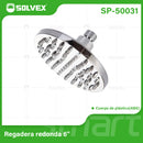 Regadera para Ducha Redonda 6" Cromada. Cabezal de Plástico ABS Resistente.
