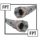 Manguera De Acero Inoxidable Trenzado De 3/4"FPT X 3/4"FPT X 24" Para Calentador De Agua