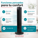 Ventilador De Torre 39" (99cm). Abanico Oscilante Con Control Remoto y 3 Velocidades 75W. Color Negro 110V.