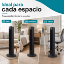 Ventilador De Torre 39" (99cm). Abanico Oscilante Con Control Remoto y 3 Velocidades 75W. Color Negro 110V.