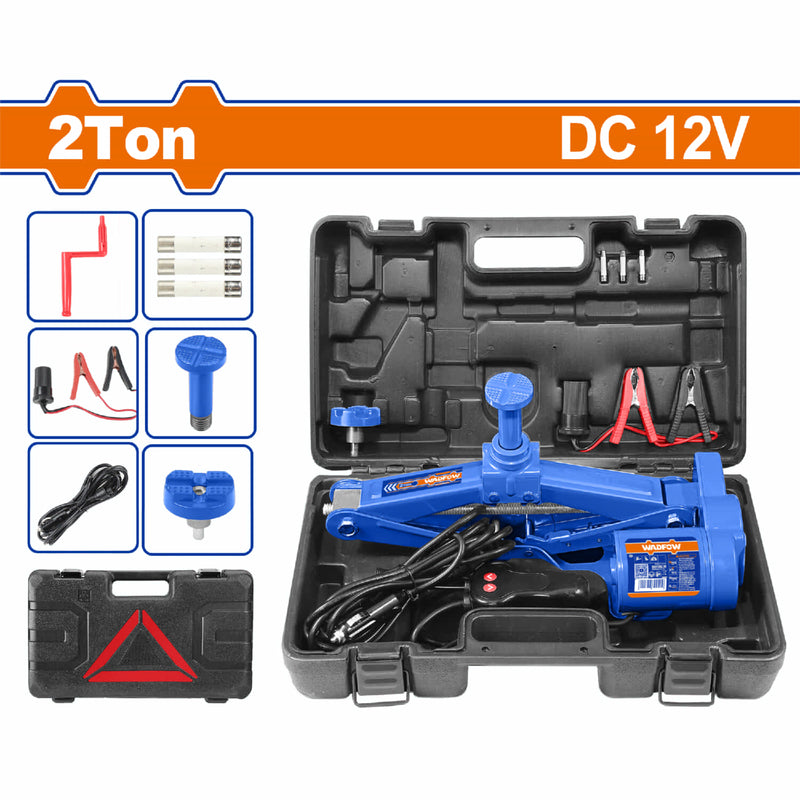 Gato de Tijera Eléctrico 2T 12V Potencia 100W 15A  Rango 120-370mm
