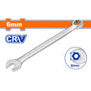 Llave de combinación 6mm. Acero Cr-V. Pulido. Long:100mm.