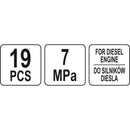 Probador Test De Compresión De Motor Diesel 0-1000 PSI  (Set 19 Pzas) Compresimetro Diesel