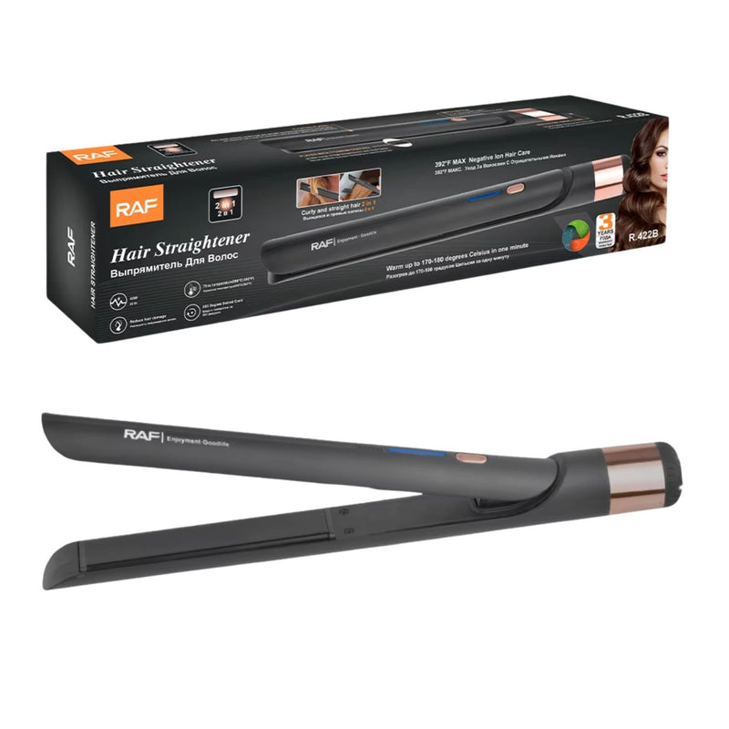 Plancha de Pelo 2 en 1, 45W Alisadora y Onduladora 200°C con Cable Giratorio 360° Reduce Daño Capilar 110V/60Hz