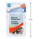 Tachuelas para pulgar de colores de 175 piezas, colores surtidos