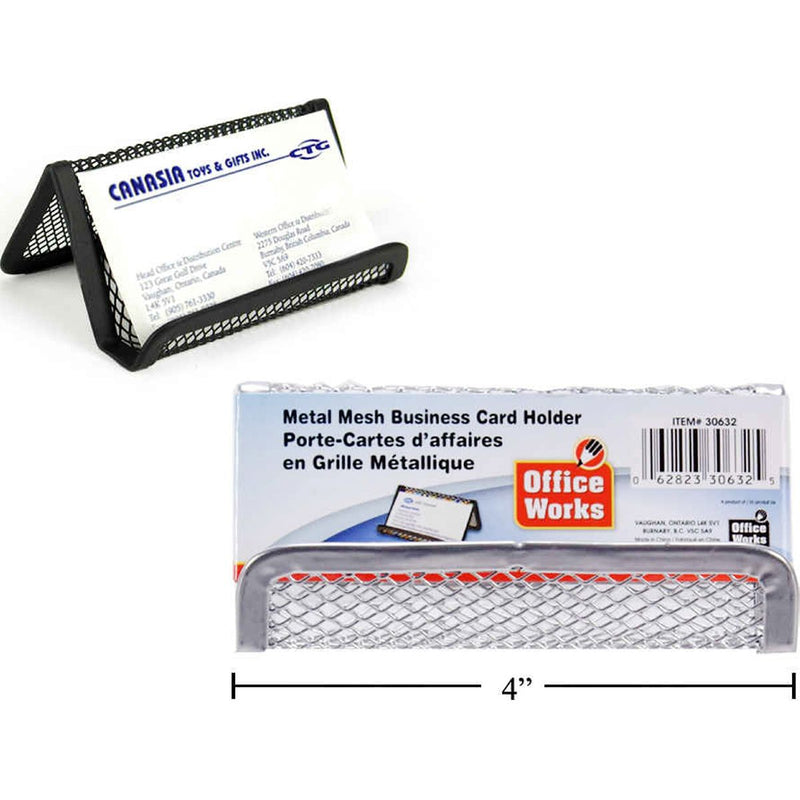 Tarjetero porta tarjetas presentacion Malla metálica (1pza)(Viene en colores variados al azar)