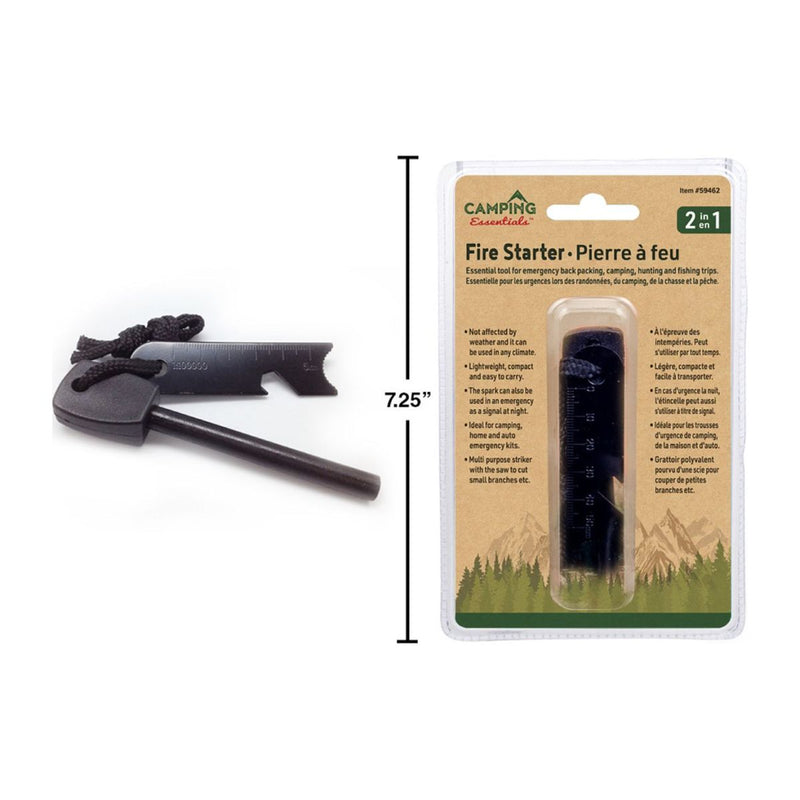 Pedernal Arrancador encendedor de fuego 2 en 1 para acampar
