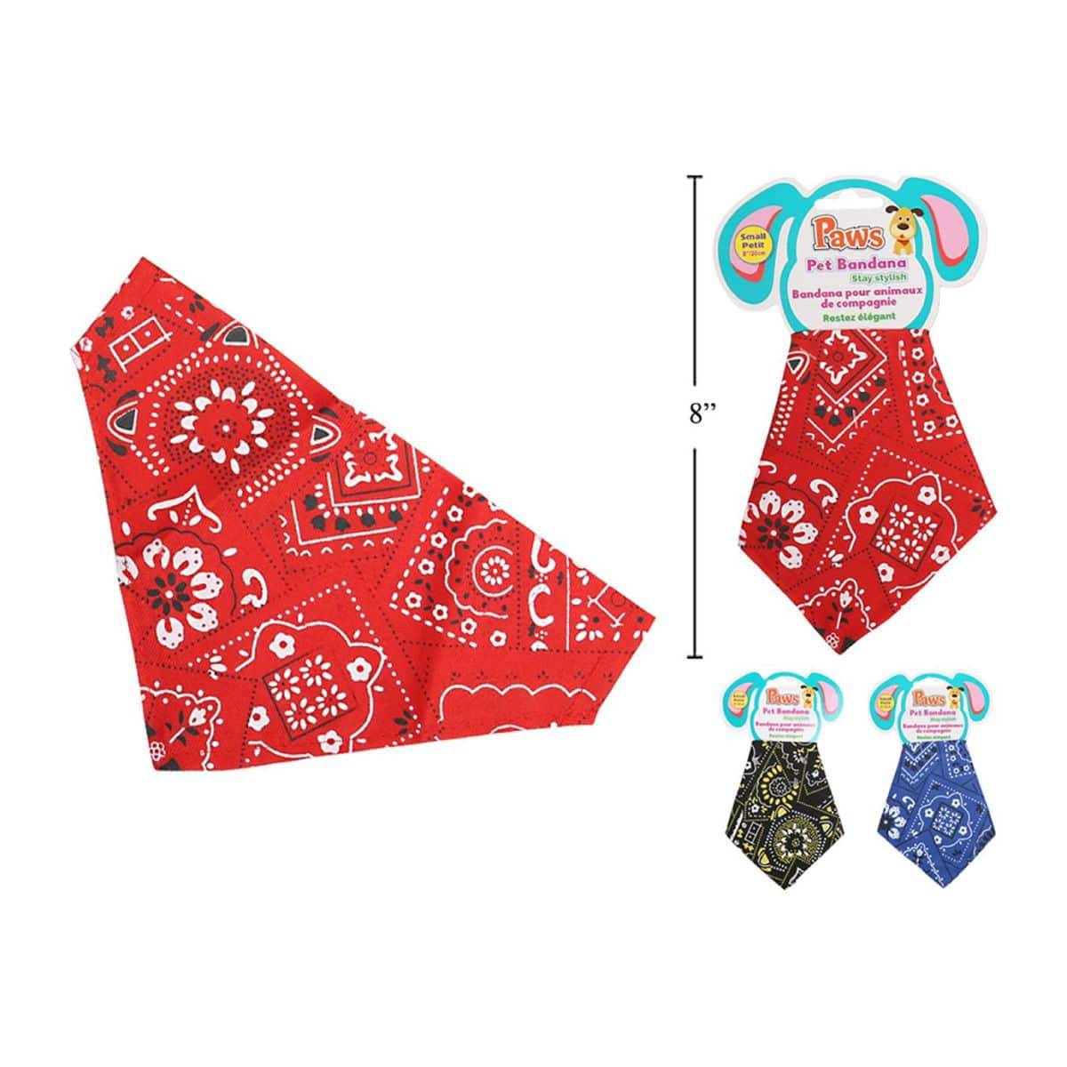 Bandana Para Perros Pequeños,  (1Pza) (Viene En Colores Variados Al Azar)