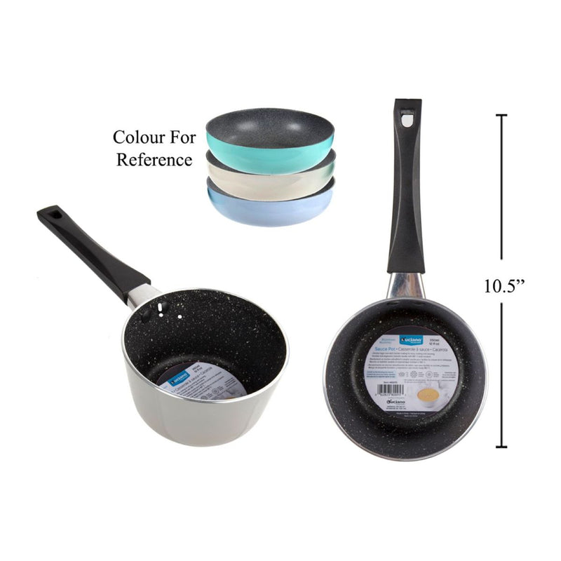 Luciano 350ml / 12oz Olla antiadherente de aluminio (1pza) (Viene en colores variados al azar)
