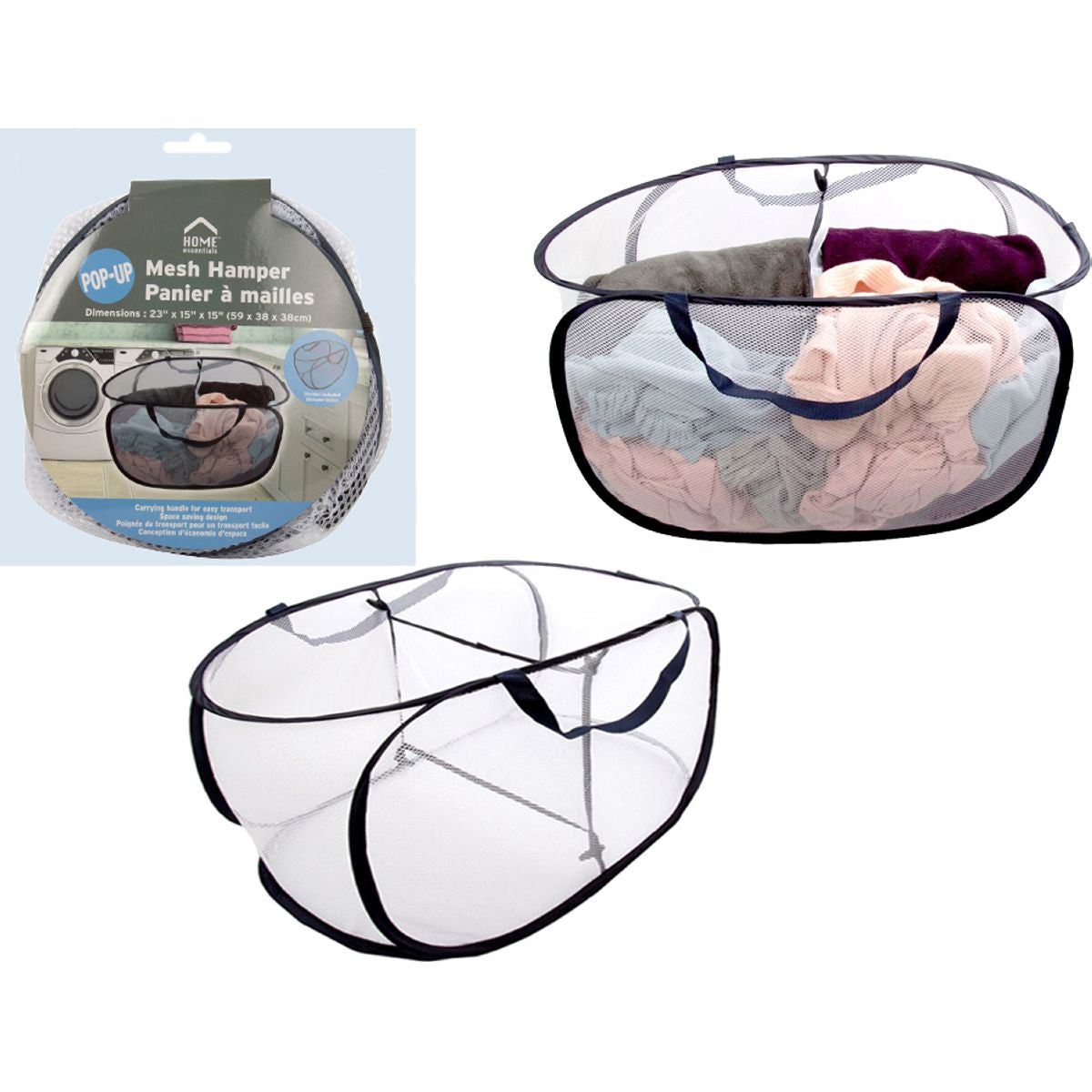 Bolsa de polietileno plegable para cesto de malla para ropa sucia