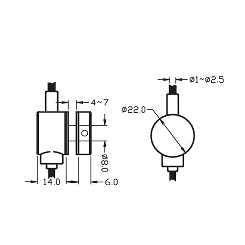 Anclaje de cable para letreros o laminas verticales.