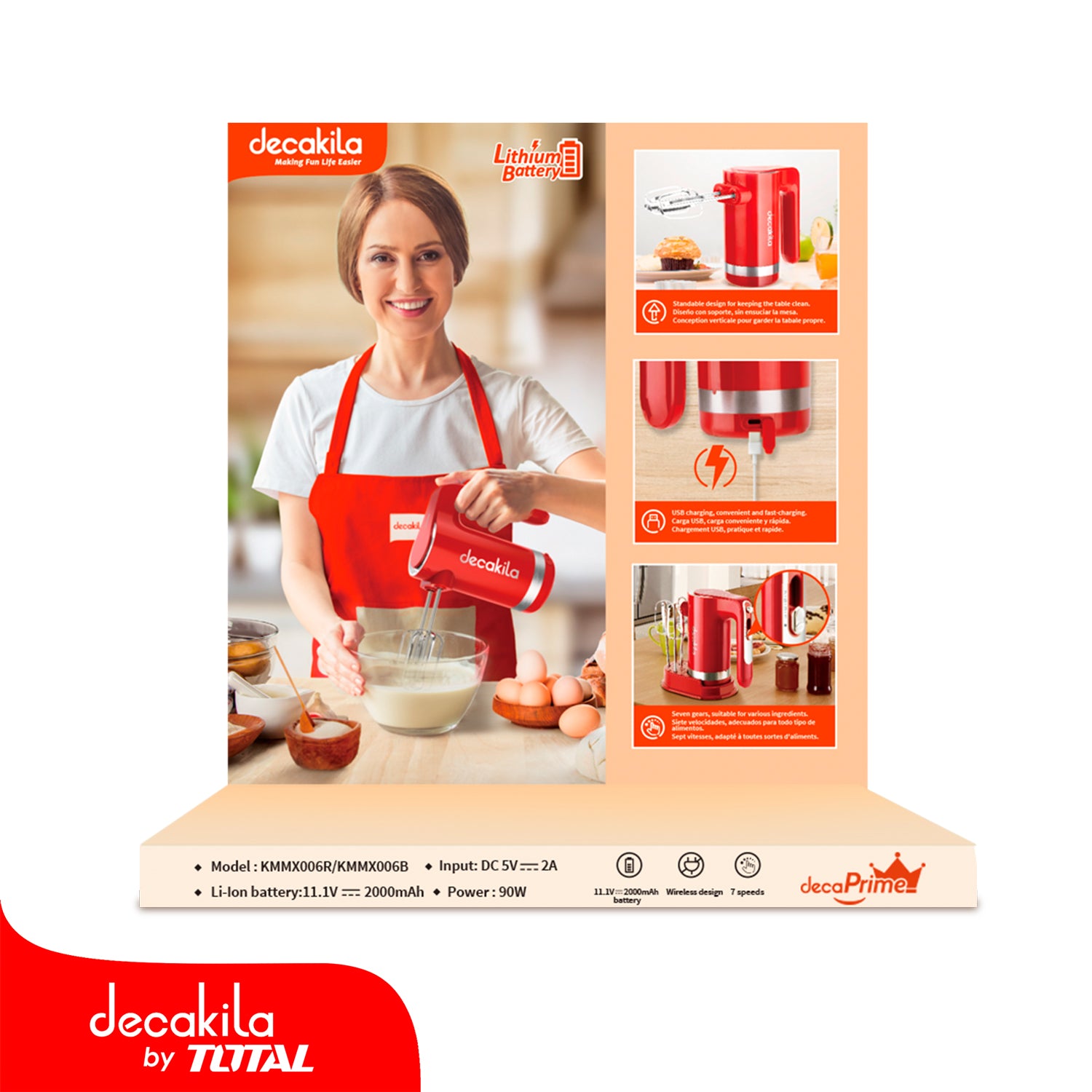 Estante de exhibición de licuadora. Tamaño del cartel: 400 x 350 mm.