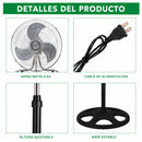 Abanico 3 En 1 De Piso Mesa Y Pedestal de 18" y 55W. Ventilador de 3 Velocidades con Aspas Metálicas.