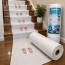 Rollo plastico Protector De Piso autoadhesivo acolchado Antiderrame Color Blanco Rollo De 39.4x 984.3" (1x25m) De PE. Lana Sintética Antideslizante Y Autoadhesiva.