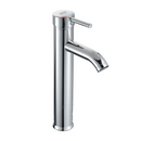 Grifo de Lavamanos Cromado Brillante con Mezclador Monomando. Pluma Llave para Baño en Acero Inoxidable.