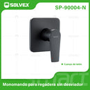 Llave De Palanca Maneral Para Ducha. Mezcladora Monomando Cuadrada Para Empotrar En Regadera. Color negro.