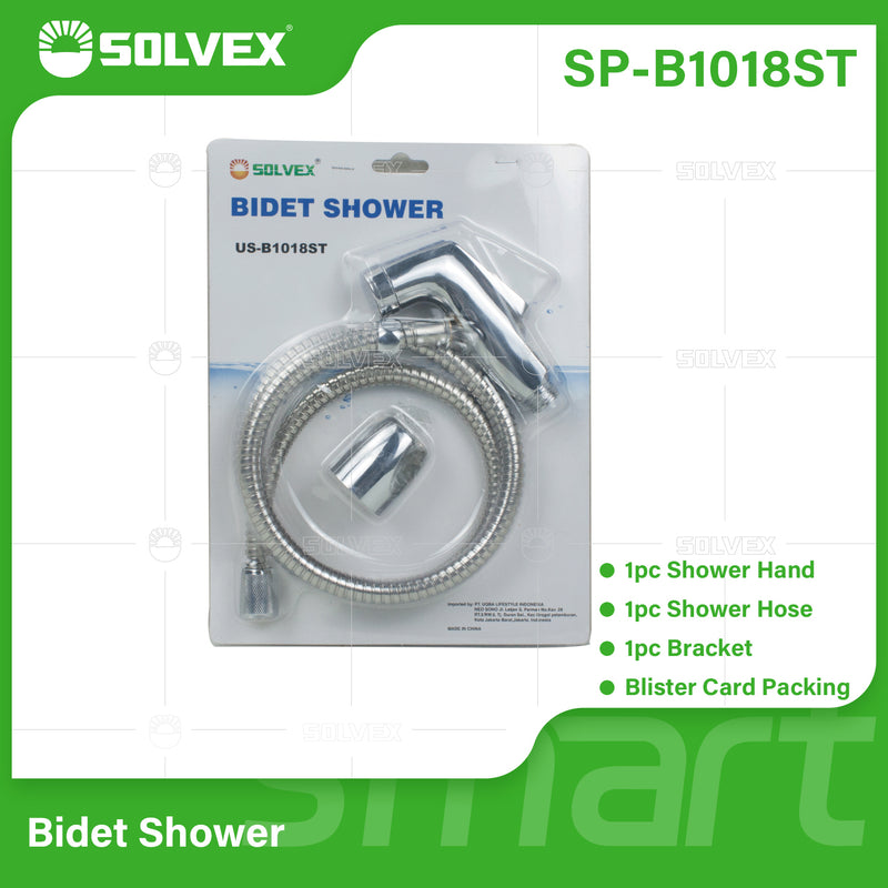 Ducha Sanitaria Tipo Teléfono Cromada. Set de 3 Piezas con Manguera y Soporte. Regadera de Mano para Inodoro Bidet.
