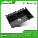 fregador de Cocina Empotrable 60x46x22cm. Acero Inoxidable. Color negro.
