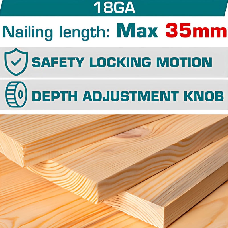 Clavadora de madera Inalámbrica 20V tipo F15~F35 Capacidad de 105pzs. No incluye batería ni cargador.