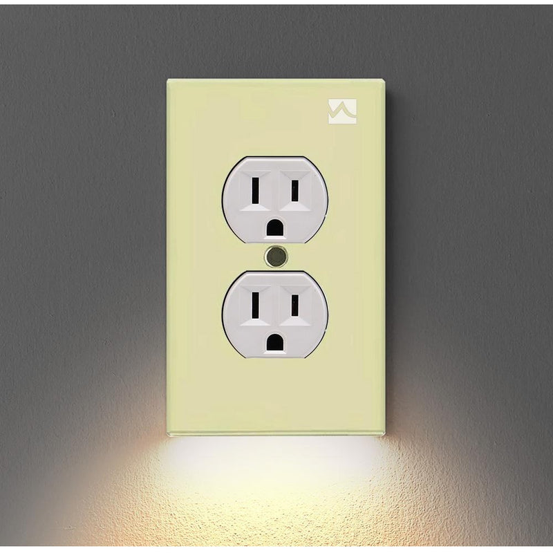 Tapa plástica de interruptor con luz LED. (Color Beige)