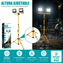 Reflector De Trabajo LED 10000 Lúmenes Con Trípode Ajustable. Torre De Iluminación Doble 50W. Luz de trabajo IP65.