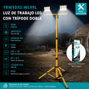 Reflector De Trabajo LED 10000 Lúmenes Con Trípode Ajustable. Torre De Iluminación Doble 50W. Luz de trabajo IP65.
