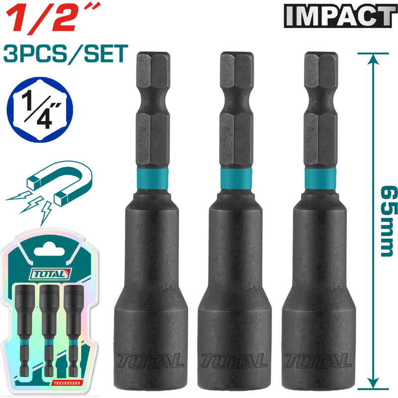 Set de copas magneticas para tornillo hexagonal (3pzas).