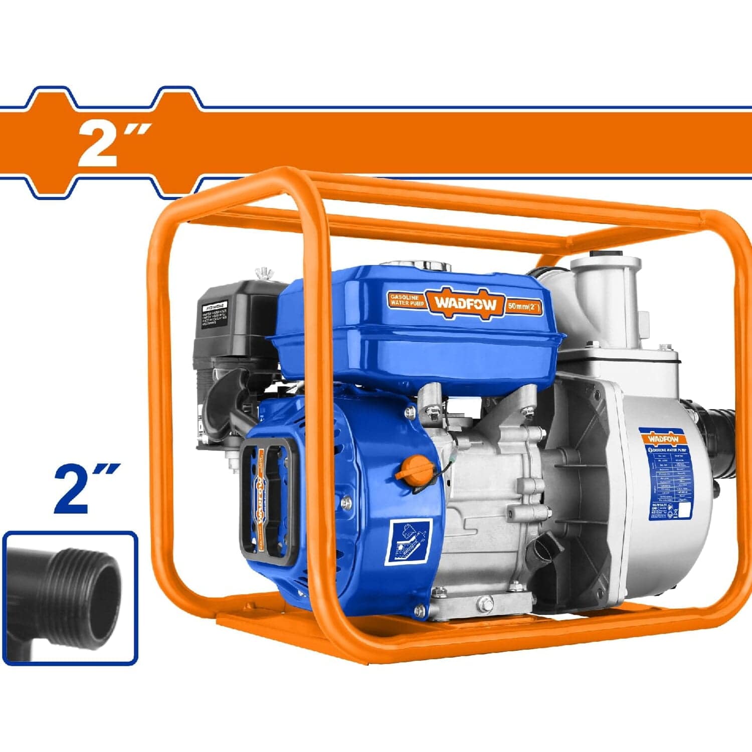 Bomba De Agua A Gasolina 7.0 HP 2". Flujo Máx:550L. Depósito De Combustible: 3.6 L