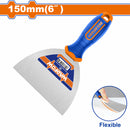 Espátula de 6” flexible pulido fino con tratamiento térmico. Con mango de plástico.