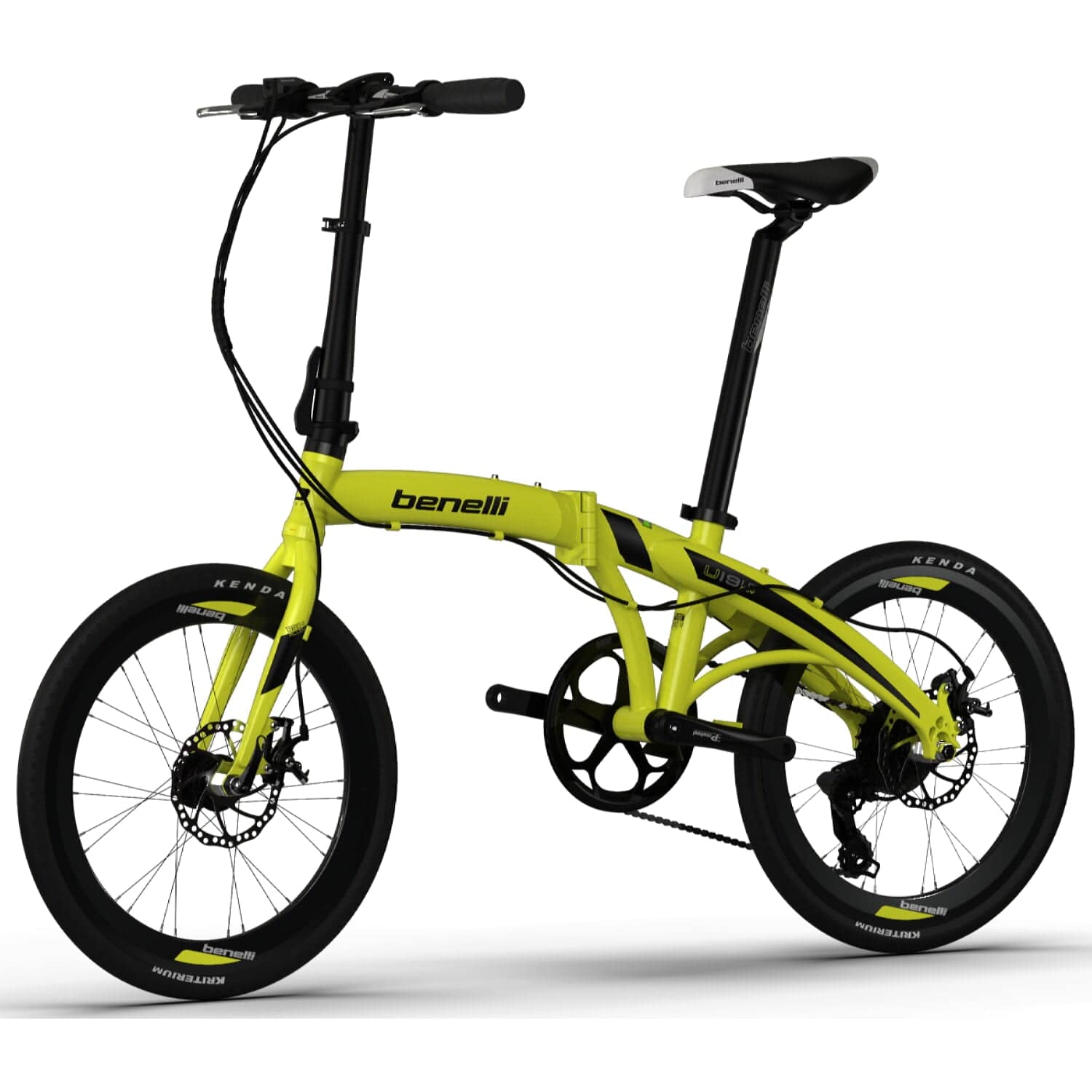 Bicicleta Urbana Plegable De Aluminio, Rin 20 Benelli. Color Amarillo / Negro