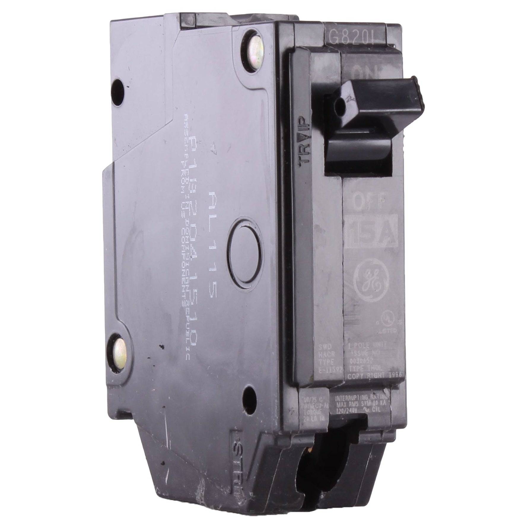 Breaker Eléctrico 15 Amperios De 1 Polo, 120/240 V. General Electric (GE)