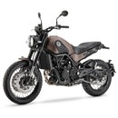 Benelli Leoncino Trail 500cc Color Marron Motor Bicilindrico enfriado por liquido Inyec elect 8val